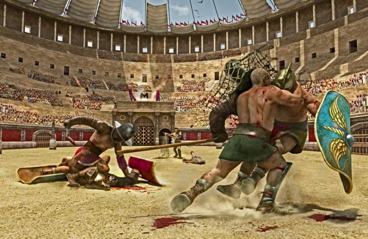 The average day of the gladiator in ancient Rome.