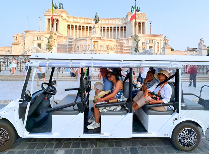 Rome sightseeing by golf cart